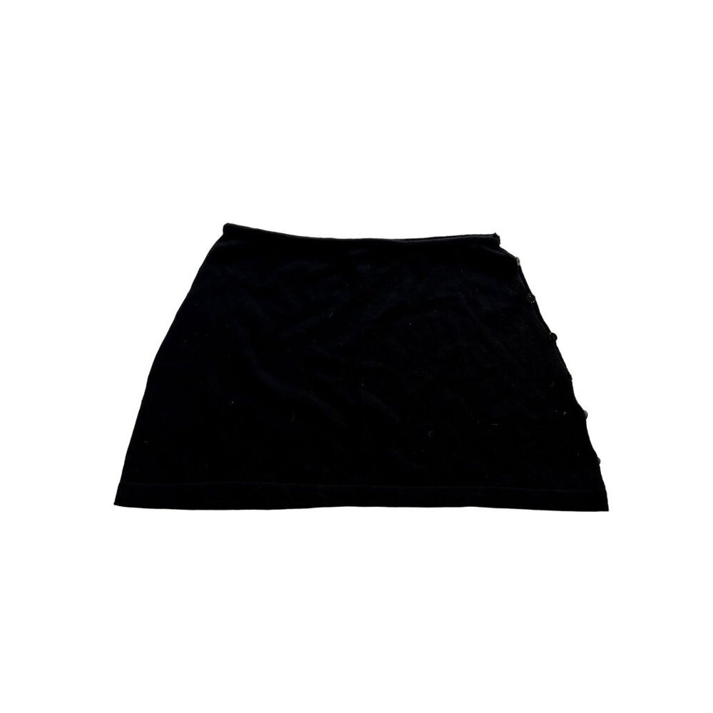 NWOT AMLUL Side Button Mini Skirt in Black